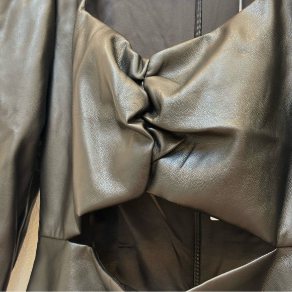 Torn by Ronny Kobo Gemma Faux Leather Cutout Mini Dress Bodycon Black S New - Picture 8 of 15